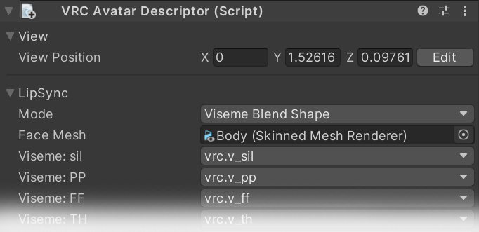 The 'Viseme Blend Shape' mode is the most common method of making your character's face move when you speak.