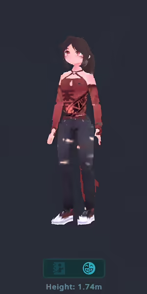 A screenshot of an avatar's imposter being previewed in the VRChat menu. A toggle near the bottom has been enabled.